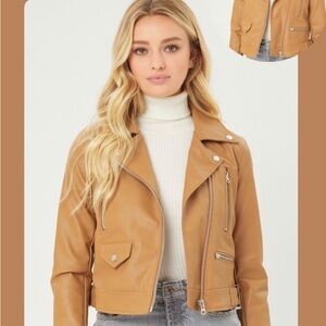 Love Tree Camel Leather Women's Jacket